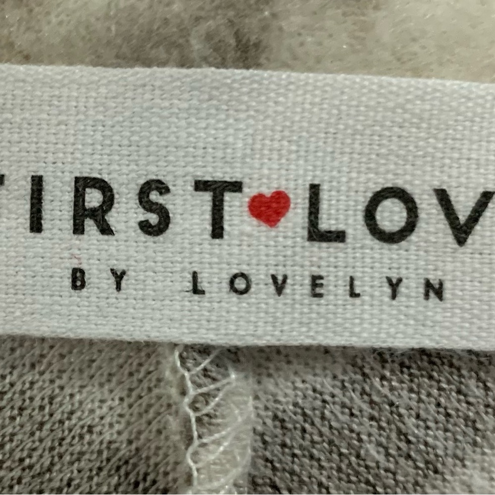 First Love by Lovelyn Gray and White Fabric size Medium